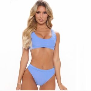 NWT Fashion Nova Two piece High waist Bikini Crop Top XL